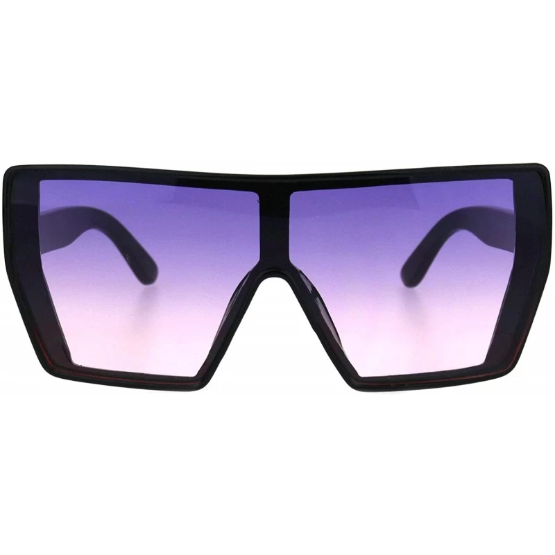 Butterfly Womens Futuristic Flat Top Oceanic Gradient Butterfly Plastic Retro Sunglasses - Black Purple Pink - CV18HDCC2YU $7.91