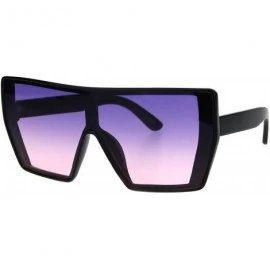 Butterfly Womens Futuristic Flat Top Oceanic Gradient Butterfly Plastic Retro Sunglasses - Black Purple Pink - CV18HDCC2YU $7.91