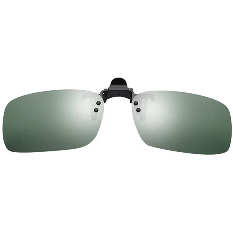 Sport Polarized Clip-on Sunglasses Anti-Glare Driving Glasses for Prescription Glasses - Army Green - C41947WGTIZ $7.36