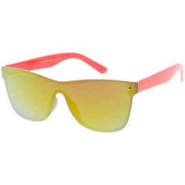 Wayfarer Kids Size Minimal Urban Modern"Way-2-Far" Flat Lens Future Retro Sunglasses - Red - C618GY874TR $10.04