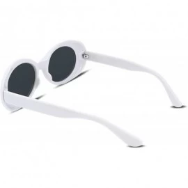 Oval Clout Goggles Kurt Cobain Sunglasses Retro Oval Women Sunglasses B2253 - White - CT185I6OL6R $9.11