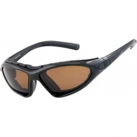 Goggle Vert Motorcycle & Boating Sports Wrap Around Polarized Sunglasses - Black - C012H7C9XJJ $44.28