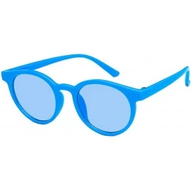 Oval Unisex Sunglasses Retro Blue Drive Holiday Oval Non-Polarized UV400 - CE18RLIYULS $16.81