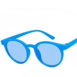 Oval Unisex Sunglasses Retro Blue Drive Holiday Oval Non-Polarized UV400 - CE18RLIYULS $8.52
