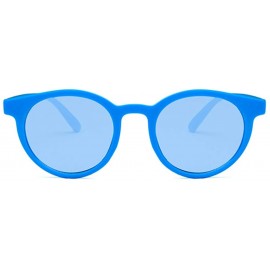 Oval Unisex Sunglasses Retro Blue Drive Holiday Oval Non-Polarized UV400 - CE18RLIYULS $8.52