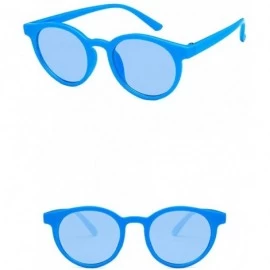 Oval Unisex Sunglasses Retro Blue Drive Holiday Oval Non-Polarized UV400 - CE18RLIYULS $8.52