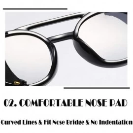 Round Round Punk Sunglasses-Trendy Stud Glasses Men and Women Sunglasses - C2 Sand Blue / Full Gray - CH19086NROS $18.20