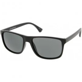 Wayfarer Modern Casual Lifestyle Flat Top Rectangle Lens Horn Rimmed Sunglasses 56mm - 2- Matte Black / Smoke - CU12JP6GD4X $...
