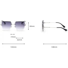 Square Square Sunglasses Rimless Sun Glasses Women Gradient Metal Frame - Grey - CD18DNKZO5T $7.94