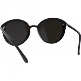 Oversized Womens Luxury Designer Fashion Mod Round Butterfly Sunglasses - Black Blue Mirror - CJ18EQ9UYXE $10.85