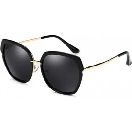 Aviator Women's Fashion Polarized Sunglasses UV 400 Lens Protection - Black - CH18RE9Z9ZZ $47.44