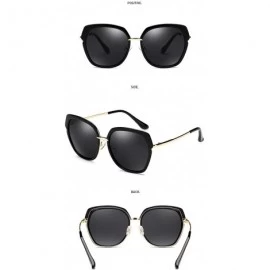 Aviator Women's Fashion Polarized Sunglasses UV 400 Lens Protection - Black - CH18RE9Z9ZZ $27.30