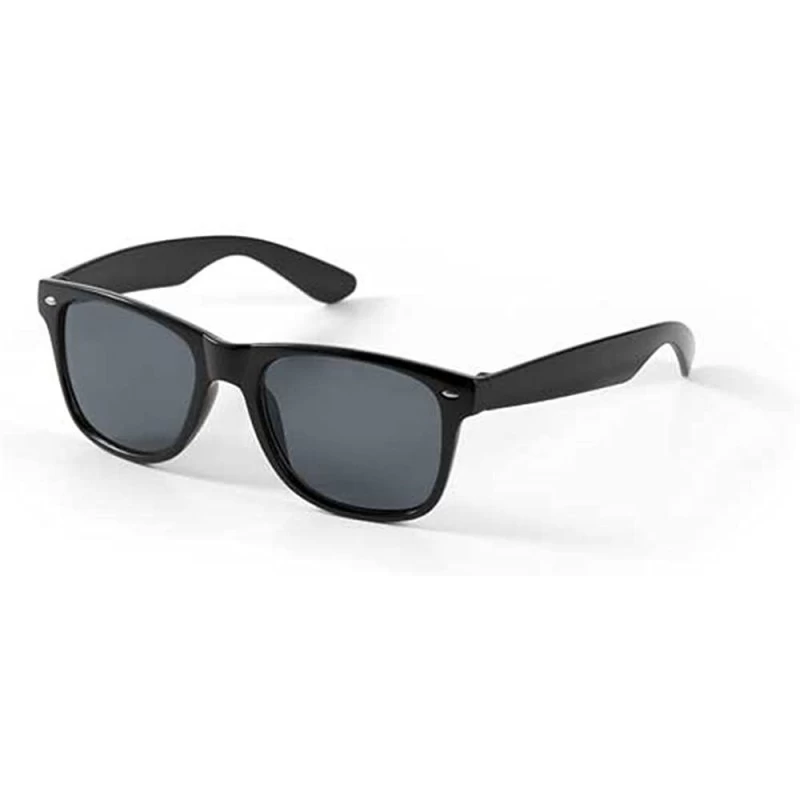 Wayfarer Wayfarer Style Sunglasses - Sun Protection UV400 Unisex Classic Geek Nerd Retro - Black - CS11ETQSYX3 $15.95