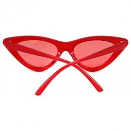 Goggle New Cat Eye Sunglasses for Women Goggles Plastic Frame Glasses Fashion Sun Glasses Girls Gifts - Red Red - CM18ECSAKIA...