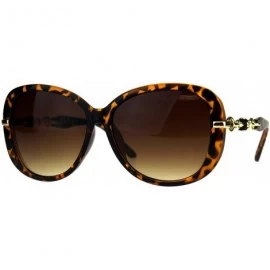 Square Womens Classy Fashion Sunglasses Rose Chain Decor Temple UV 400 - Tortoise - C9180XSH63Z $23.01