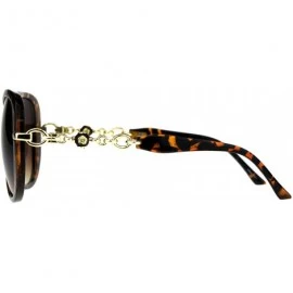 Square Womens Classy Fashion Sunglasses Rose Chain Decor Temple UV 400 - Tortoise - C9180XSH63Z $11.65
