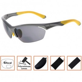 Sport Retro Mens Womens Sports Half-Rimless Bifocal Sunglasses - Pearly Grey - CJ189AI063Y $11.97