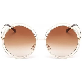 Goggle Fashion Round Shape Man Women Hip Hop Sunglasses Shades Vintage Retro Black Frame Black Film - D - CP196M04RWH $11.30