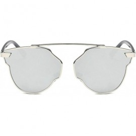 Sport Retro Classic Sunglasses for women metal Resin UV400 Sun glasses - Silver White - C318SARY2HL $37.38