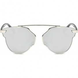Sport Retro Classic Sunglasses for women metal Resin UV400 Sun glasses - Silver White - C318SARY2HL $21.72