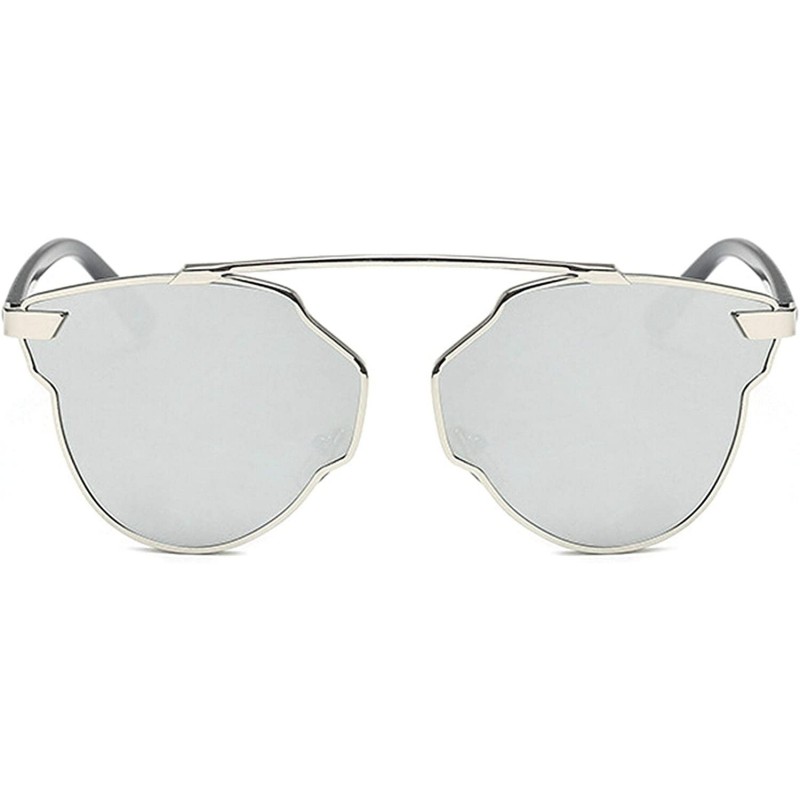 Sport Retro Classic Sunglasses for women metal Resin UV400 Sun glasses - Silver White - C318SARY2HL $21.72