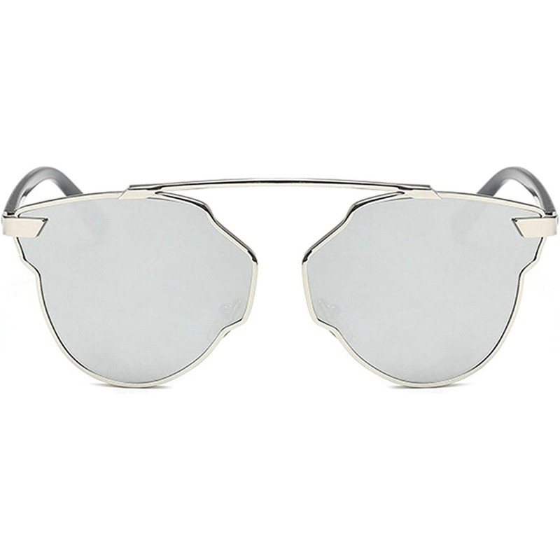 Sport Retro Classic Sunglasses for women metal Resin UV400 Sun glasses - Silver White - C318SARY2HL $21.72