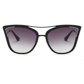 Oversized Cat Eye Vintage Sunglasses Women Brand Designer Metal Frame Sun Glasses Female Gradient Oversized Eyeglasses - C719...
