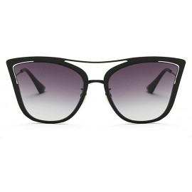 Oversized Cat Eye Vintage Sunglasses Women Brand Designer Metal Frame Sun Glasses Female Gradient Oversized Eyeglasses - C719...