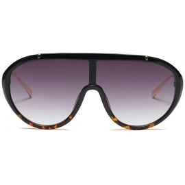 Round Sunglasses Vintage Designe Oversized Glasses - Black&leopard - CQ18LURMUOQ $26.85