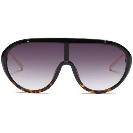 Round Sunglasses Vintage Designe Oversized Glasses - Black&leopard - CQ18LURMUOQ $25.53