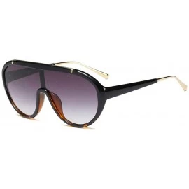 Round Sunglasses Vintage Designe Oversized Glasses - Black&leopard - CQ18LURMUOQ $25.53
