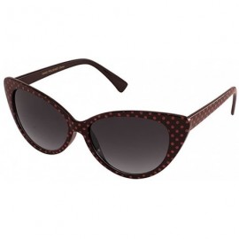 Square Women Mod Chic Super Cat Eye Sunglasses Vintage Fashion - Polka Dot Black/Pink - C912OBOG77P $11.59