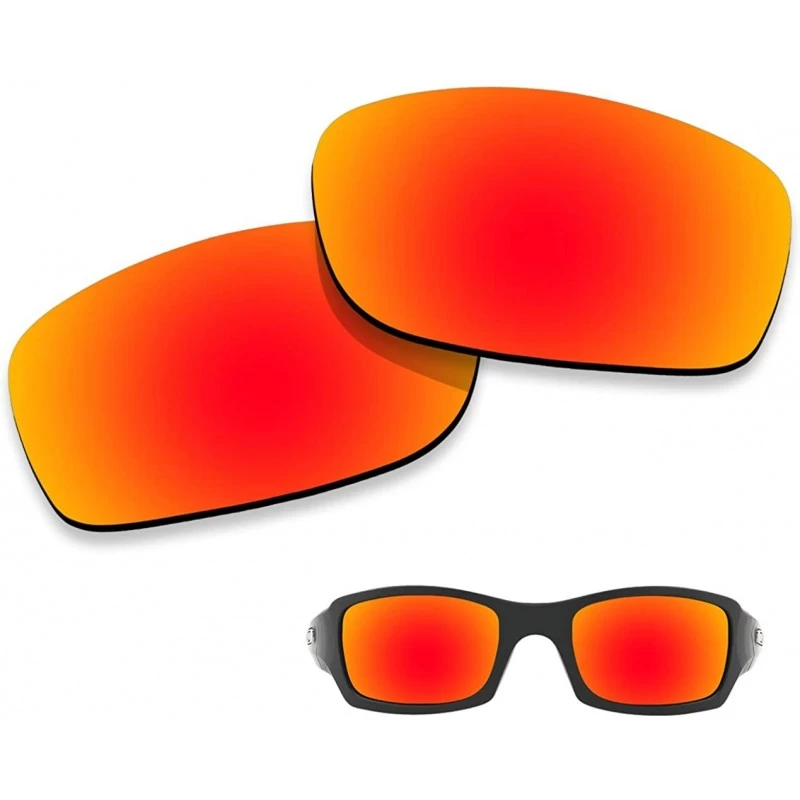 Wayfarer Polarized Lenses Replacement Fives Squared 100% UV Protection-Variety Colors - Red Mirrored - CO18KOI6LM0 $16.88