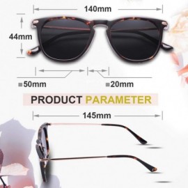 Oval Polarized Sunglasses Protection Lightweight - Rectangular Tortoise Frame / Black Lens - CF18ZUSG9K0 $21.09