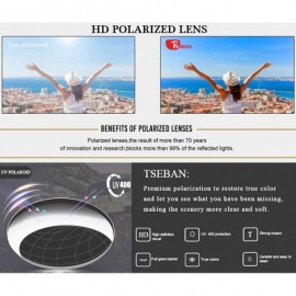 Oval Polarized Sunglasses Protection Lightweight - Rectangular Tortoise Frame / Black Lens - CF18ZUSG9K0 $21.09