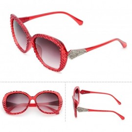 Sport Classic style Lattice Frame Sunglasses for Women Plate Resin UV 400 Protection Sunglasses - Red - CN18SZUGUG9 $18.45