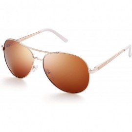Oversized Sunglasses for Women - Aviator Sunglasses - UV400 Protection Lens - 61MM - Metal Frame - Ultra Lightweight - C612E5...
