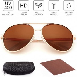 Oversized Sunglasses for Women - Aviator Sunglasses - UV400 Protection Lens - 61MM - Metal Frame - Ultra Lightweight - C612E5...