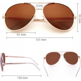 Oversized Sunglasses for Women - Aviator Sunglasses - UV400 Protection Lens - 61MM - Metal Frame - Ultra Lightweight - C612E5...