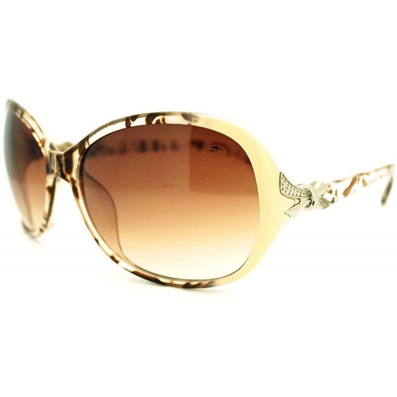 Oval Oversized Round Oval Frame Sunglasses Womens Designer Fashion Eyewear - Beige Tort - CJ11DUXCGIP $12.15