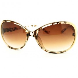 Oval Oversized Round Oval Frame Sunglasses Womens Designer Fashion Eyewear - Beige Tort - CJ11DUXCGIP $12.15