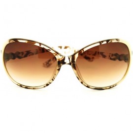 Oval Oversized Round Oval Frame Sunglasses Womens Designer Fashion Eyewear - Beige Tort - CJ11DUXCGIP $12.15