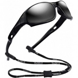 Aviator Kids Bendable Polarized Sunglasses for Boys Girls Age 3-10 with Strap - Black a - CO18DMGRD20 $9.76