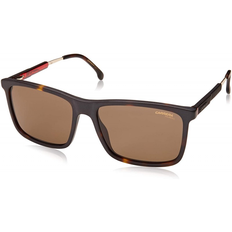 Rectangular mens 8029/S Rectangular Sunglasses - Dark Havana/Polarized Bronze - CD18KRG4WO2 $34.31