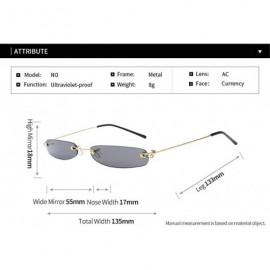 Rimless Super Small Fashion Chic Rimless Sunglasses 2018 Design HD Candy Color Clear Lens - Brown - CG18RLZACTR $9.95