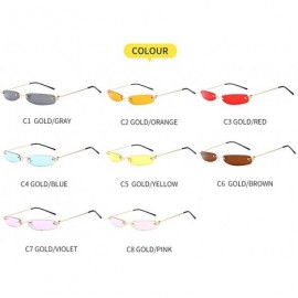 Rimless Super Small Fashion Chic Rimless Sunglasses 2018 Design HD Candy Color Clear Lens - Brown - CG18RLZACTR $9.95