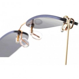 Rimless Super Small Fashion Chic Rimless Sunglasses 2018 Design HD Candy Color Clear Lens - Brown - CG18RLZACTR $9.95