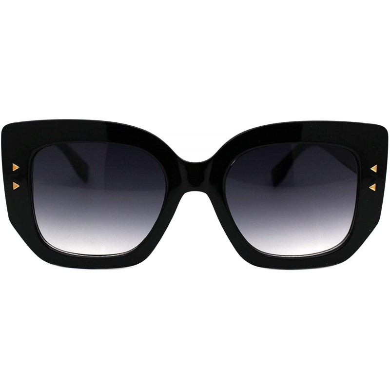 Square Womens Designer Style Sunglasses Chic Square Mod Frame UV 400 - Black (Smoke) - CV193ESKKO8 $13.97