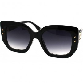 Square Womens Designer Style Sunglasses Chic Square Mod Frame UV 400 - Black (Smoke) - CV193ESKKO8 $13.97