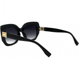 Square Womens Designer Style Sunglasses Chic Square Mod Frame UV 400 - Black (Smoke) - CV193ESKKO8 $13.97